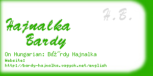 hajnalka bardy business card